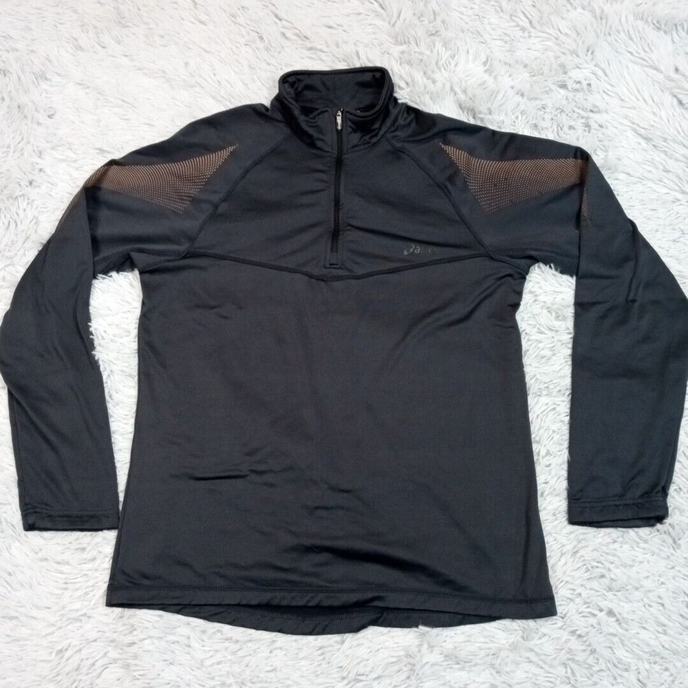 Asics Mens Sweatshirt Gray S‎ Quarter Zip Stretch Athletic Running Outdoors